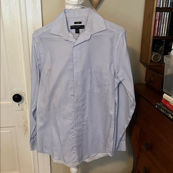 Pronto Uomo Other - Pronto Uomo Express Men's Pale Blue Patterned Dress Shirt size 16 34/35